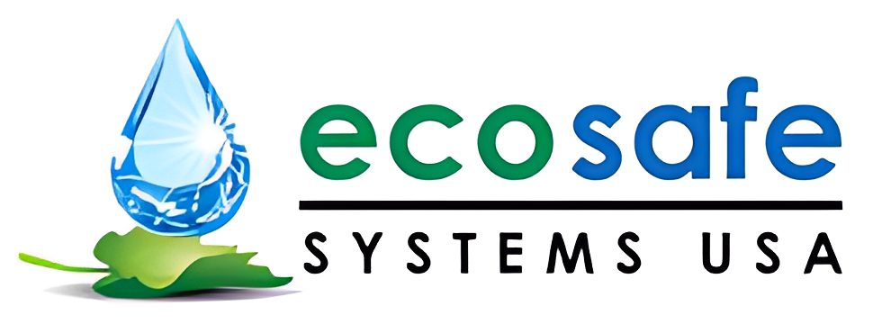 Green leaf and blue water droplet logo