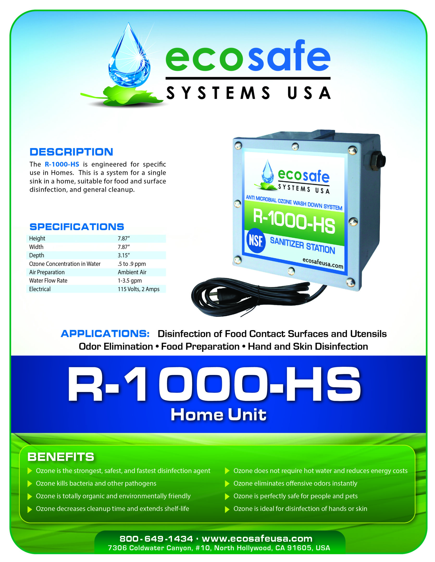 EcoSafe Systems USA sanitizer device poster
