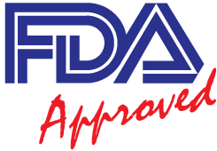 FDA Approved logo in blue and red